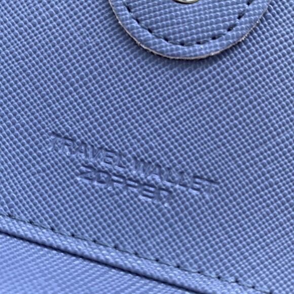 TRAVEL wallet vegan safiano leather snap closure interior zip pocket cardholders - Picture 7 of 12